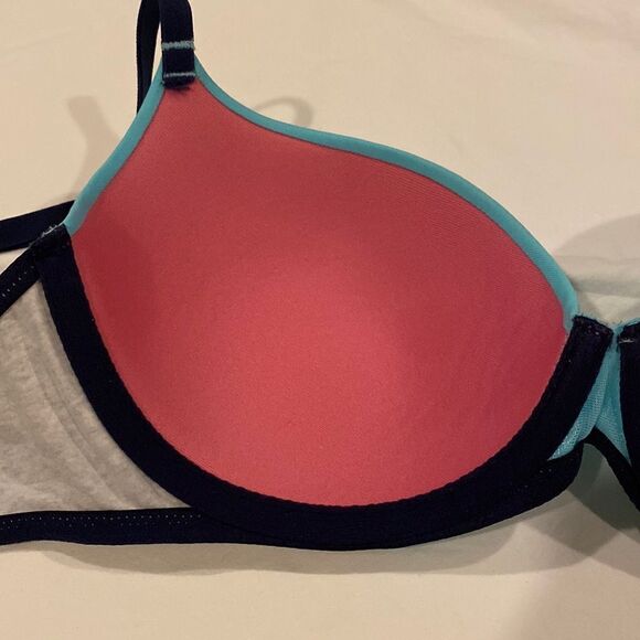 Victoria Secret PINK Color Block Wear Everywhere Lightly Lined Bra Size 32D EUC - Picture 4 of 11